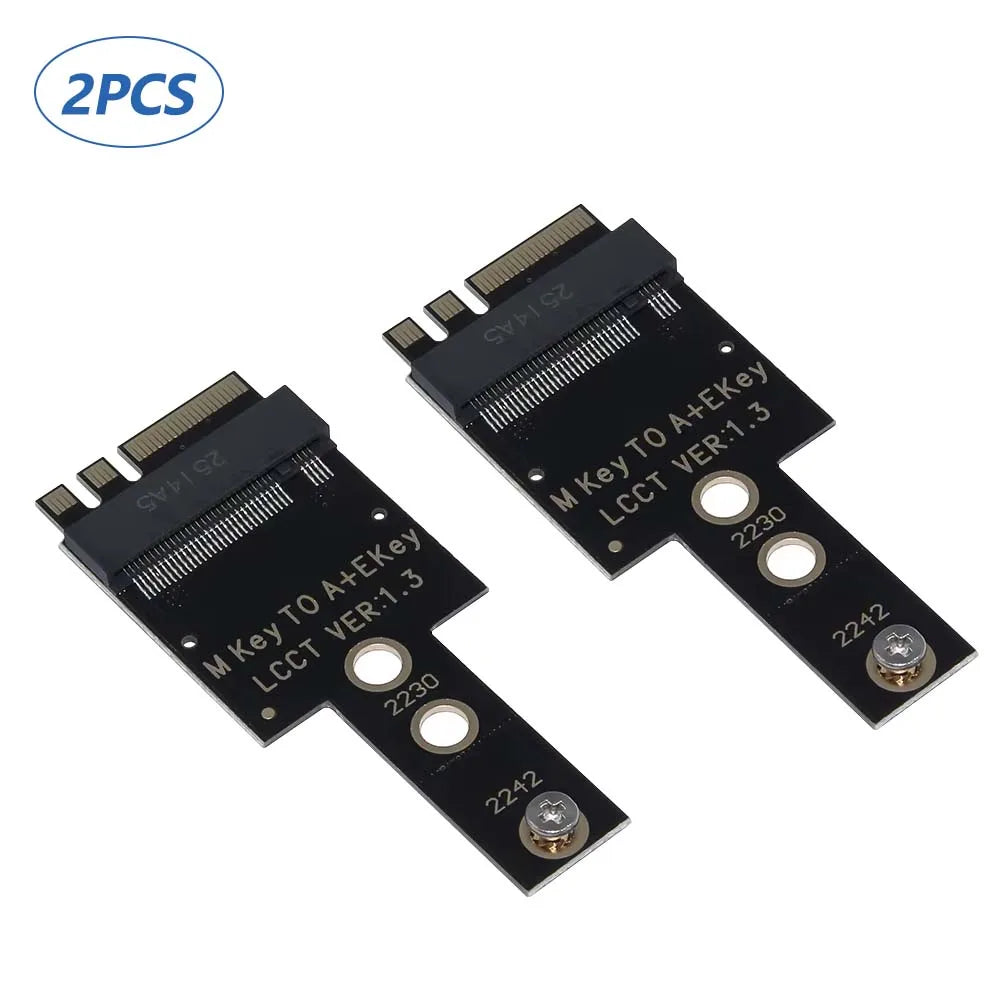 M.2 WiFi Wireless Network Card A+E Key Bit to 2230 2242 NVME Hard Drive M.2 NGFF SSD Adapter Card for Mini PC