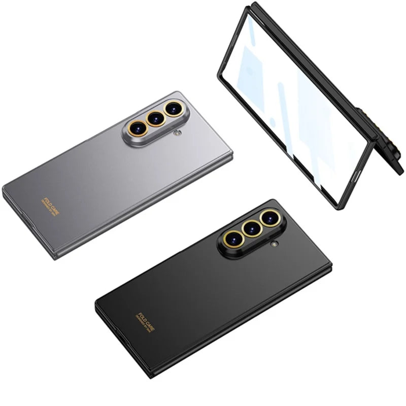 Luxury Fashionable Ultra-thin Phone Case For Samsung Galaxy Z Fold 7 6 5G With Screen Glass Protect Film Matte Protector Cover