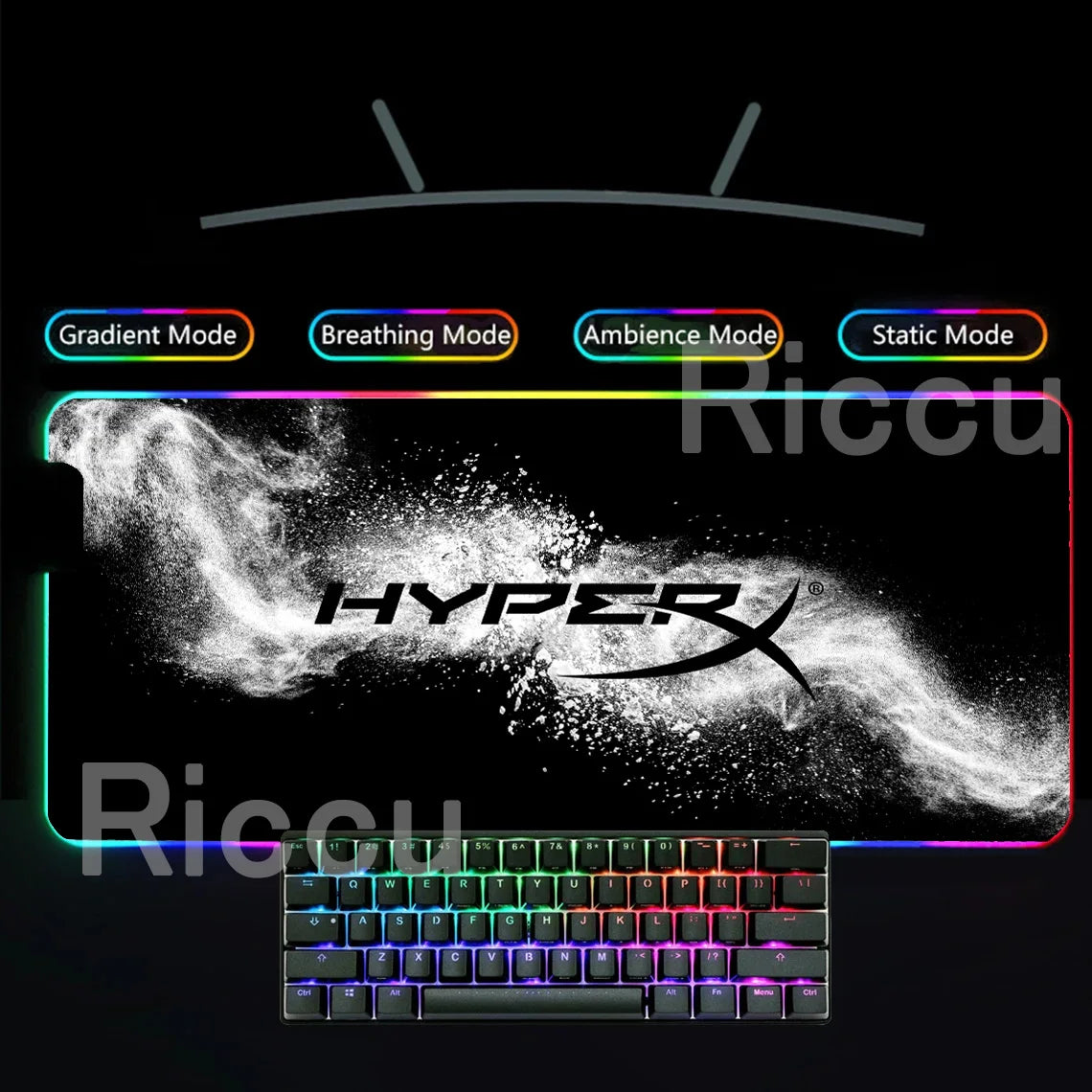 HYPERX RGB Large Mouse Pad Gaming Speed Mousepad Colorful LED Luminous XXL Game Computer Backlight Keyboard Accessories desk Mat
