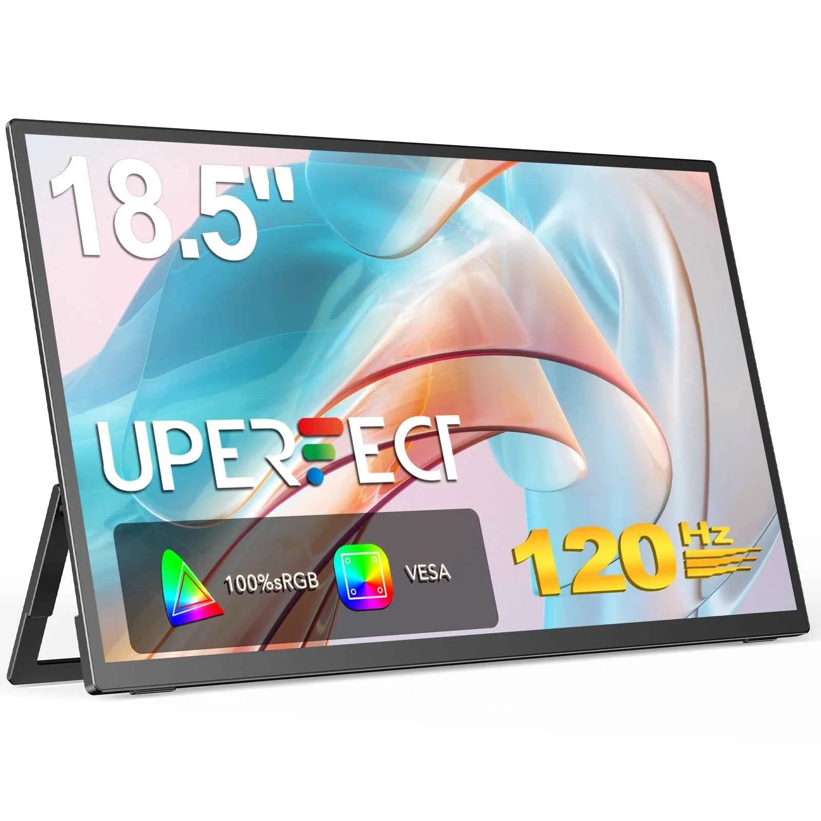 UPERFECT 18.5 Inch Computer Gaming Display Portable Monitor 120HZ IPS Laptop HDMI USB C External Screen With VESA Adjust Stand