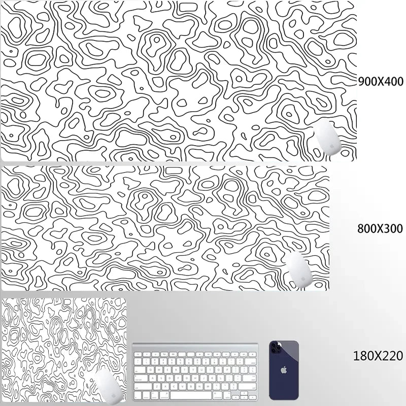 Mouse Pads Black White Line Gaming Mousepads Large Mousepad Gamer Natural Rubber Mat Company Lockrand Deskmat Design For Gift