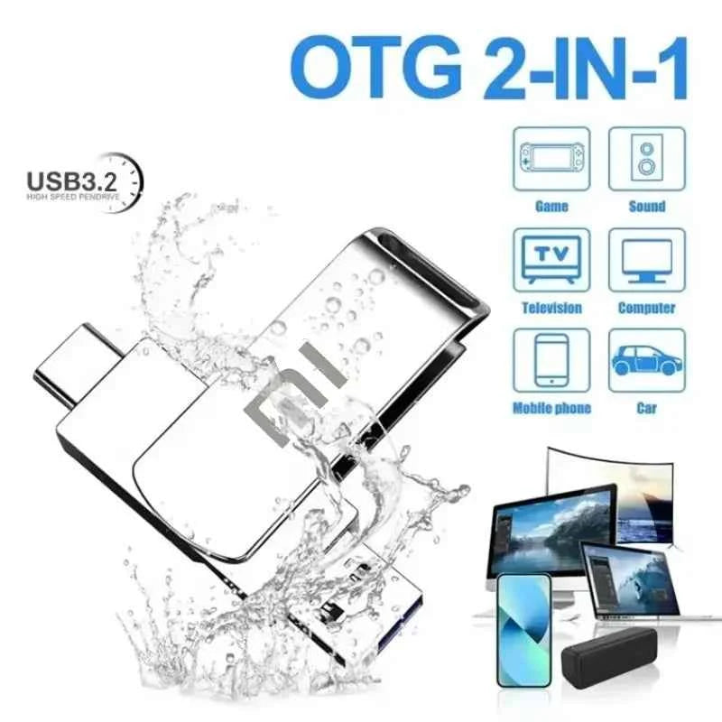 Xiaomi USB 3.2 16TB USB Flash Drive Memory Type-C 2-In-1 8TB 4TB OTG Pendrive 2TB High Speed Flash Disk 1TB For PC Laptop