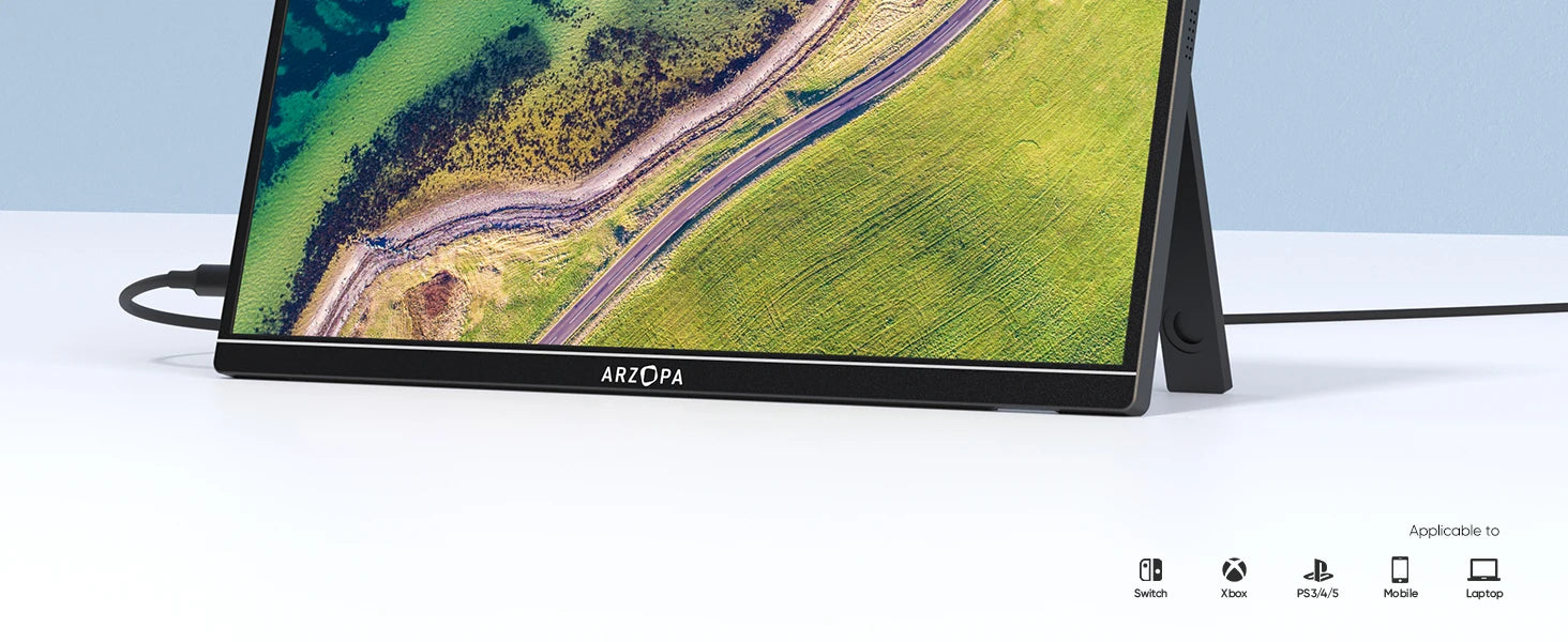 New ARZOPA 14.0'' 1080P FHD IPS Portable Monitor with USB C HDMI External Second Screen for Mac,Laptop,PC,Switch,PS,Xbox