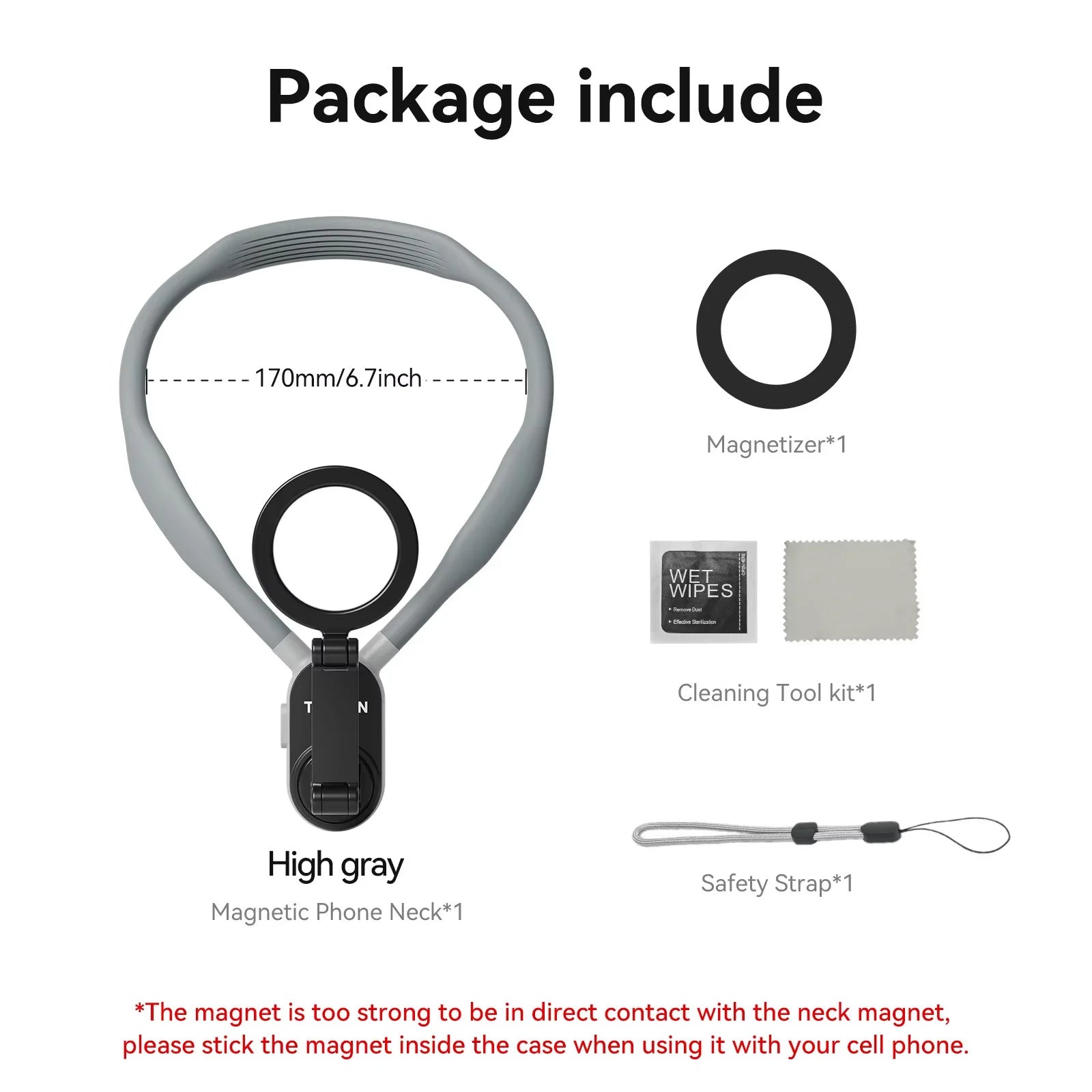 TELESIN Silicone Phone Magnetic Neck Mount Quick Release Hold for Iphone 17 16 15 14 13 SAMSUNG HUAWEI XIAOMI Phone Accessories