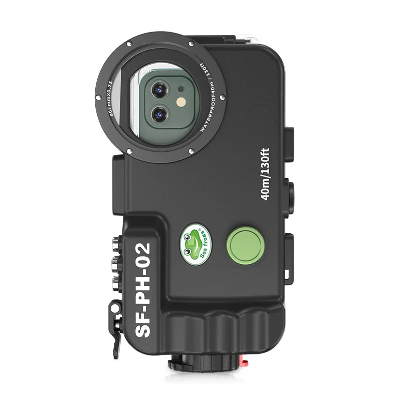 Bluetooth Control Waterproof Phone Case For iPhone 11/12 Mini&Pro&Pro max Underwater 40/130fit Professional Diving Phone Case