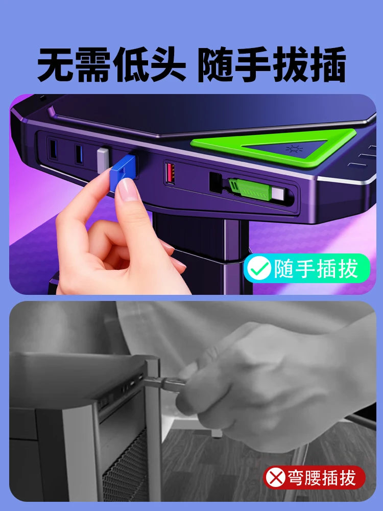 ‌Knob-Adjusted Monitor Riser, Ergonomic Dual USB Stand, Elevated Desktop Platform, Keyboard Storage Organizer Solution