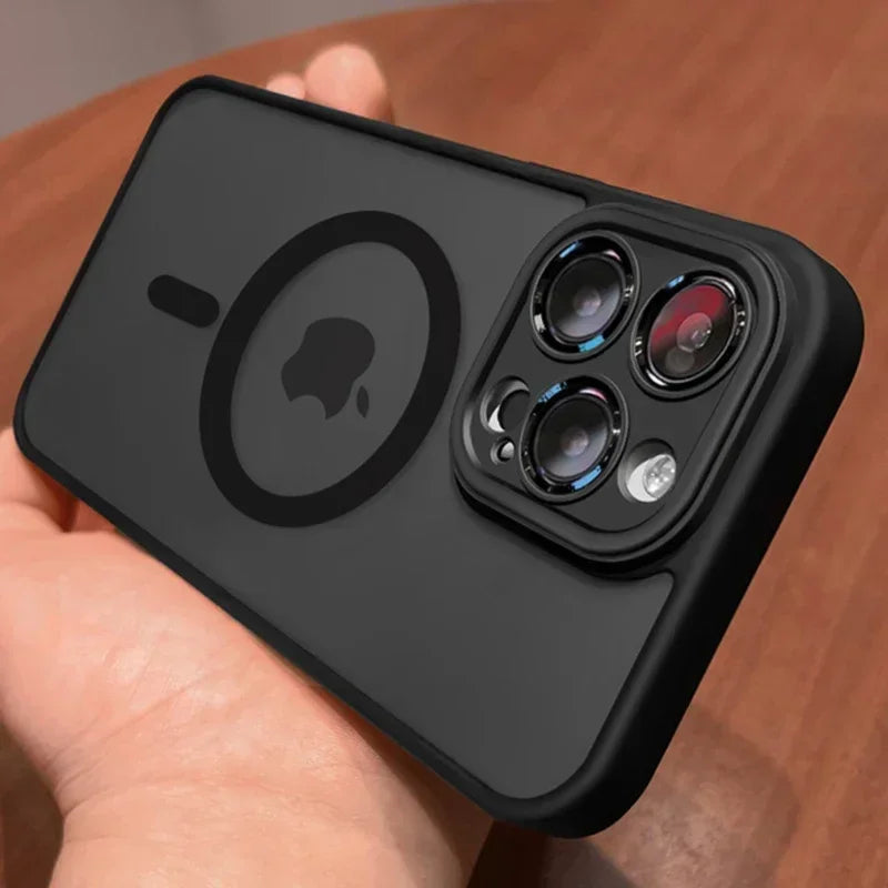 Original Magnetic Wireless Charging Case for iPhone 16 to 12 Pro Max Plus with Lens Protection and Frosted Cover