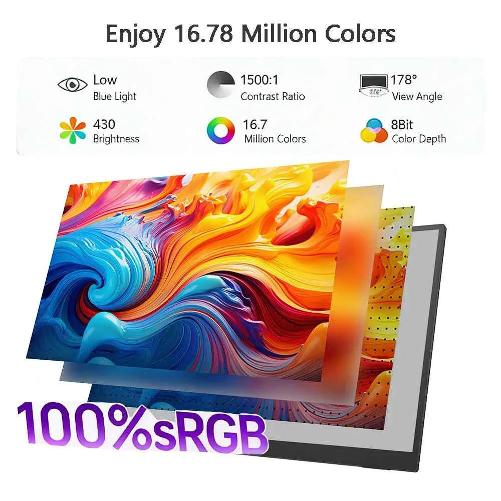 14.2 Inch Portable Touch Monitor QHD 2.5K IPS Secondary Screen Extend Display For Laptops Desktops Computer PS4/5 Gaming Monitor