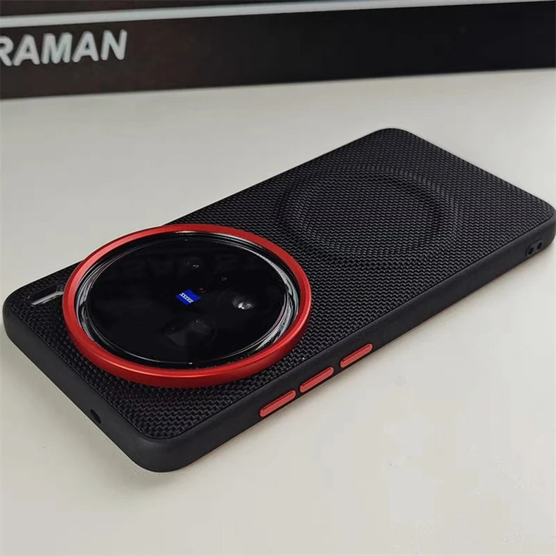 Magnetic Nylon Woven Case for Vivo X200/X200 Pro Mini/X200 Ultra/X300 Pro Matte Leather Skin-Friendly Shockproof Cover