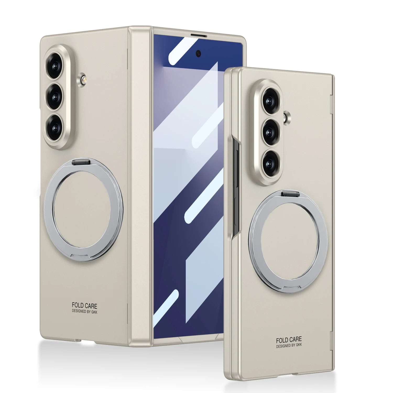 Magsafe Rotating Bracket Case For Samsung Galaxy Z Fold 7 Skin-feel Matte With Glass Film ZFold7 Magnetic Hinge Protective Cover