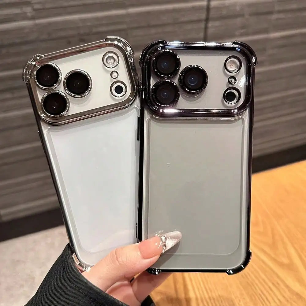 Luxury Cushioned Shockproof Plated Transparent Phone Case For iPhone 17 16 15 14 13 12 11Pro Max Plus