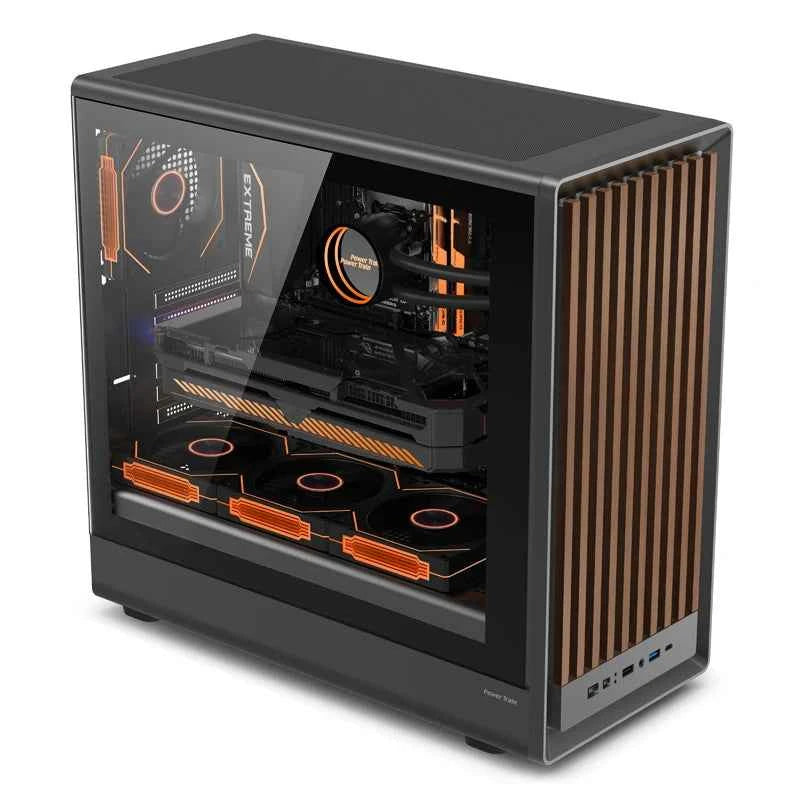 Power Train Zhenjie G1 PC case MATX Wooden panel glass side-transparent support 240/360 water-cooled computer case TYPE-C port