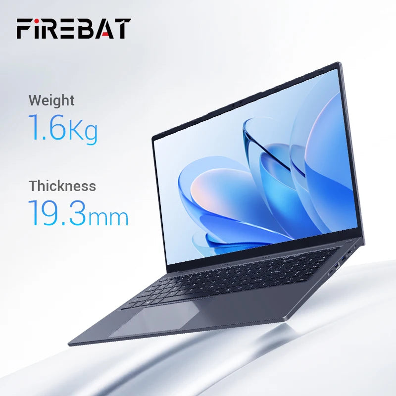 Firebat AT15 Laptop Intel N150 N100 CPU 15.6 Inch 16GB RAM SSD 512GB 1TB Lightweight Business Computer Notebook BT4.2 WiFi5 - WinSupport Tech