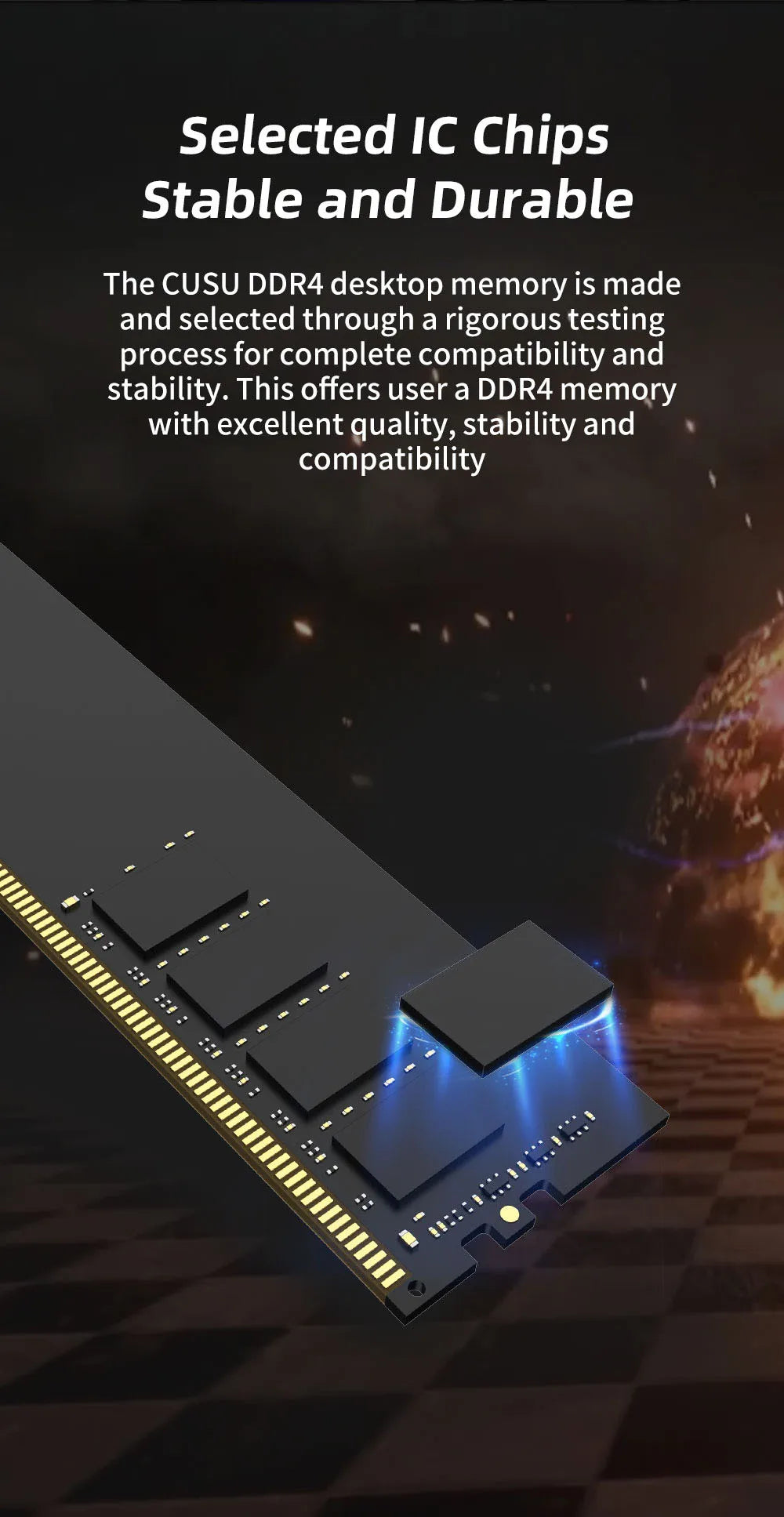 CUSU RAM DDR4 8GB 16GB Memory 3200MHz 3600MHz DDR5 5600MHz 6400MHz Desktop Ram 288pin Udimm for Intel AMD Motherboard