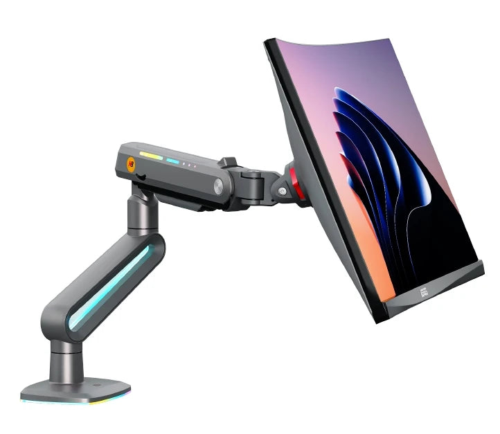NB G70 F6 E6 Gaming Monitor Arm 32-60 Inch Curved Arc Screen Desktop Ultra Wide Monitor Holder Mount with RGB Light 2-20kgs
