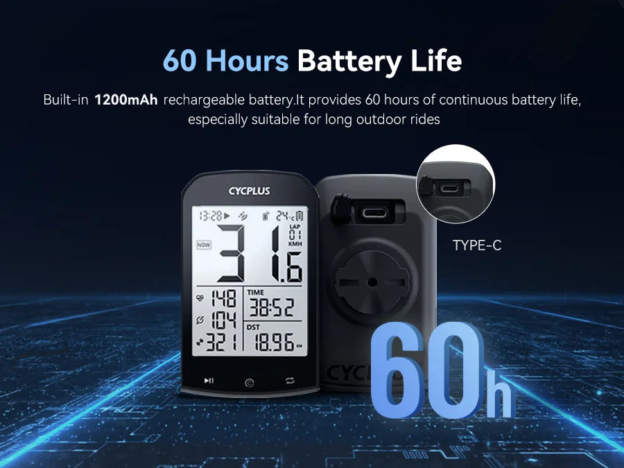 CYCPLUS M1+Z1 Cycling GPS Wireless Bike Computer With BLE 5.0/ANT+ with 2.9