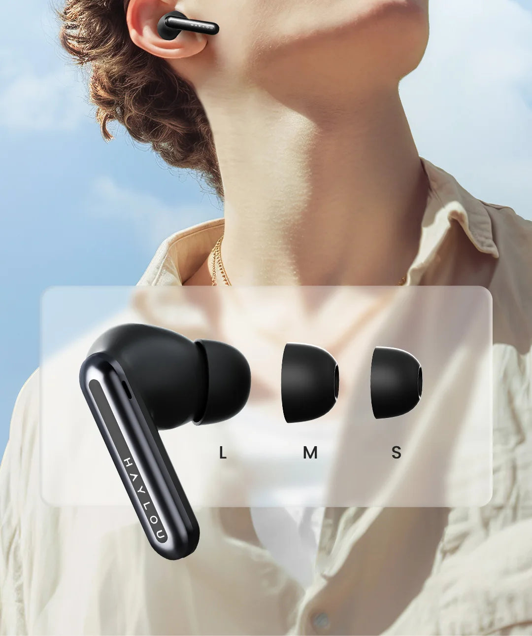 HAYLOU Mori Pro Bluetooth 5.4 Earphones Wireless  43dB Adaptive Hybrid ANC Hi-Res LDAC Earbuds 6 Mic Headphones 28H Battery Life