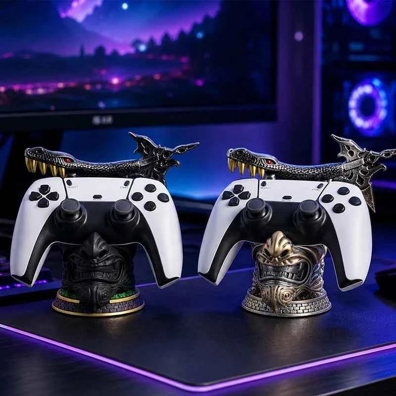 Creative Imitation Demon Resin Game Controller Stand Fit Ps5 Ps4 Xbox Switch Gamepad Support Desktop Decor Gaming Accessories
