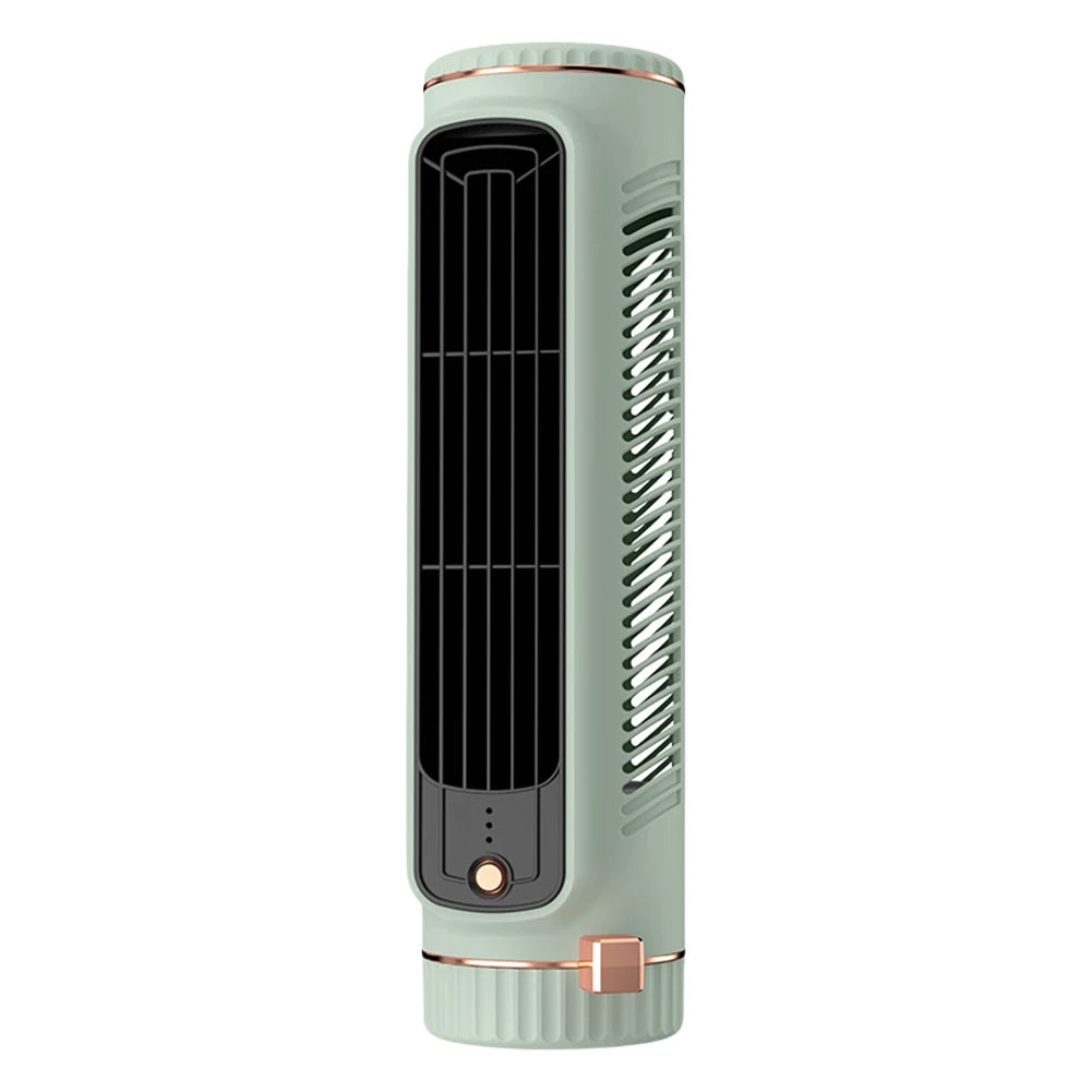 Quiet Bladeless Fan USB Rechargeable 3 Speeds Quiet Air Cooler Desktop Cooling Fan Portable Tower Fan for Home Office Dormitory