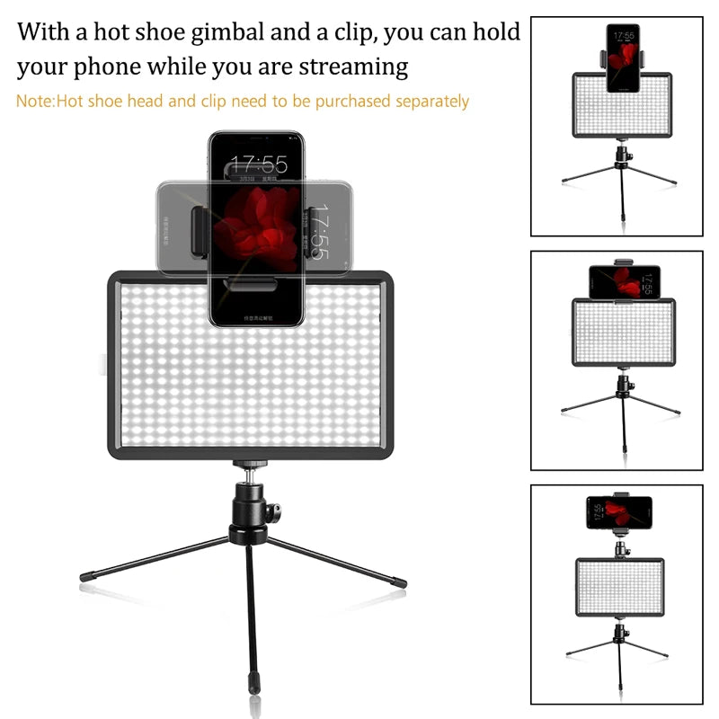Professional Video Photography  LED light for Selfie Dimmable Video Fill Light for Photo Studio Live Fill Lamp With Tripod Stand
