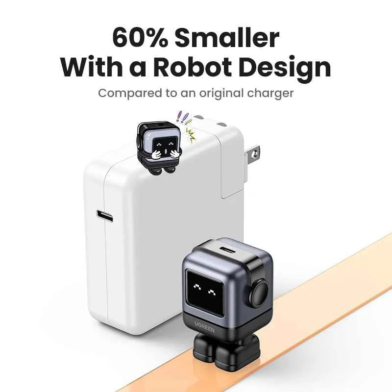 【US Plug】UGREEN 30W 65W GaN Charger Robot Design PD3.0 Fast Charger PPS for iPhone 17 16 Macbook Laptops Samsung XiaomiTablets