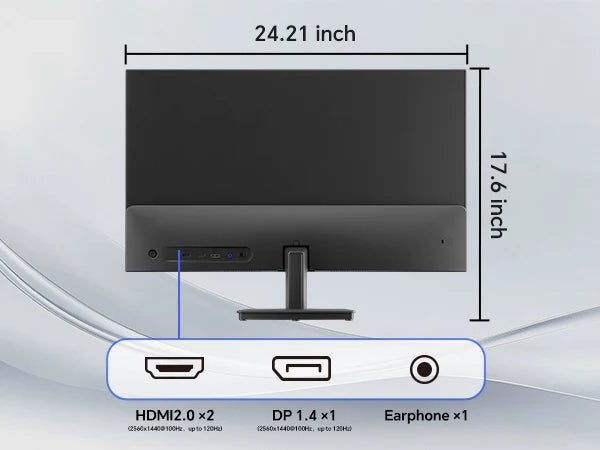 KTC 27 Inch Computer Monitor - QHD (2560 x 1440) Display, Up to 120Hz Monitor, IPS Panel H27D9