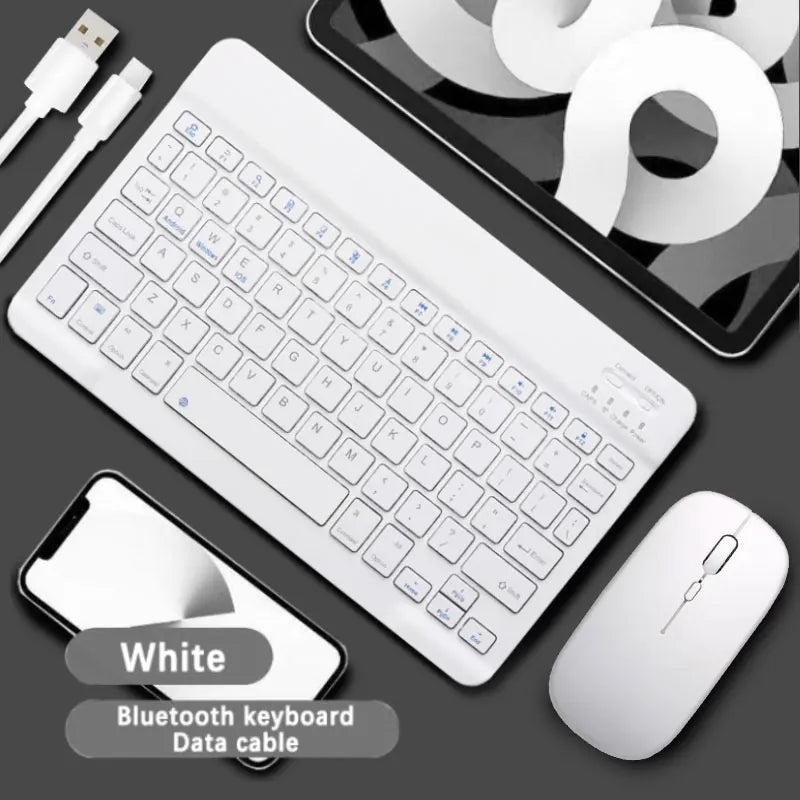 Bluetooth Keyboard and Mouse Combo Slim  Wireless for iPad Mac Android Phone Tablet Laptop Rechargeable Keyboard Battery Mouse
