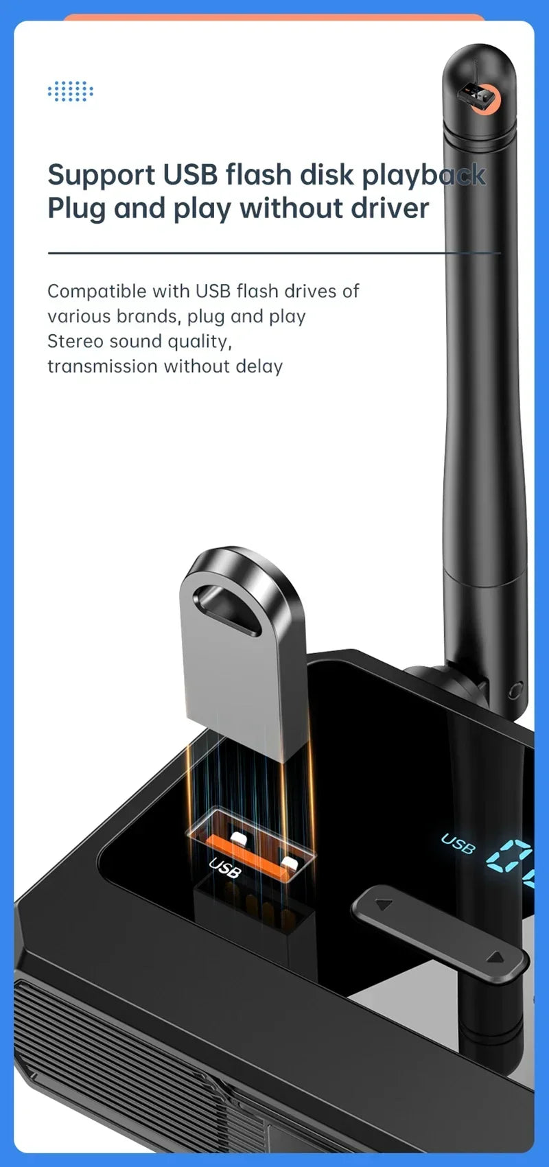 Bluetooth 5.3 Audio Receiver Support USB U-Disk Play Wireless Adapter R/L 2 RCA/3.5MM AUX/Optical Fiber Jack For Car Kit Speaker