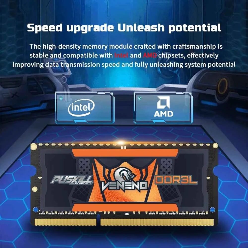 PUSKILL DDR3L Notebook Memoria RAM 8GB 1600MHz 1.35V 204-PIN SODIMM Laptop Memory