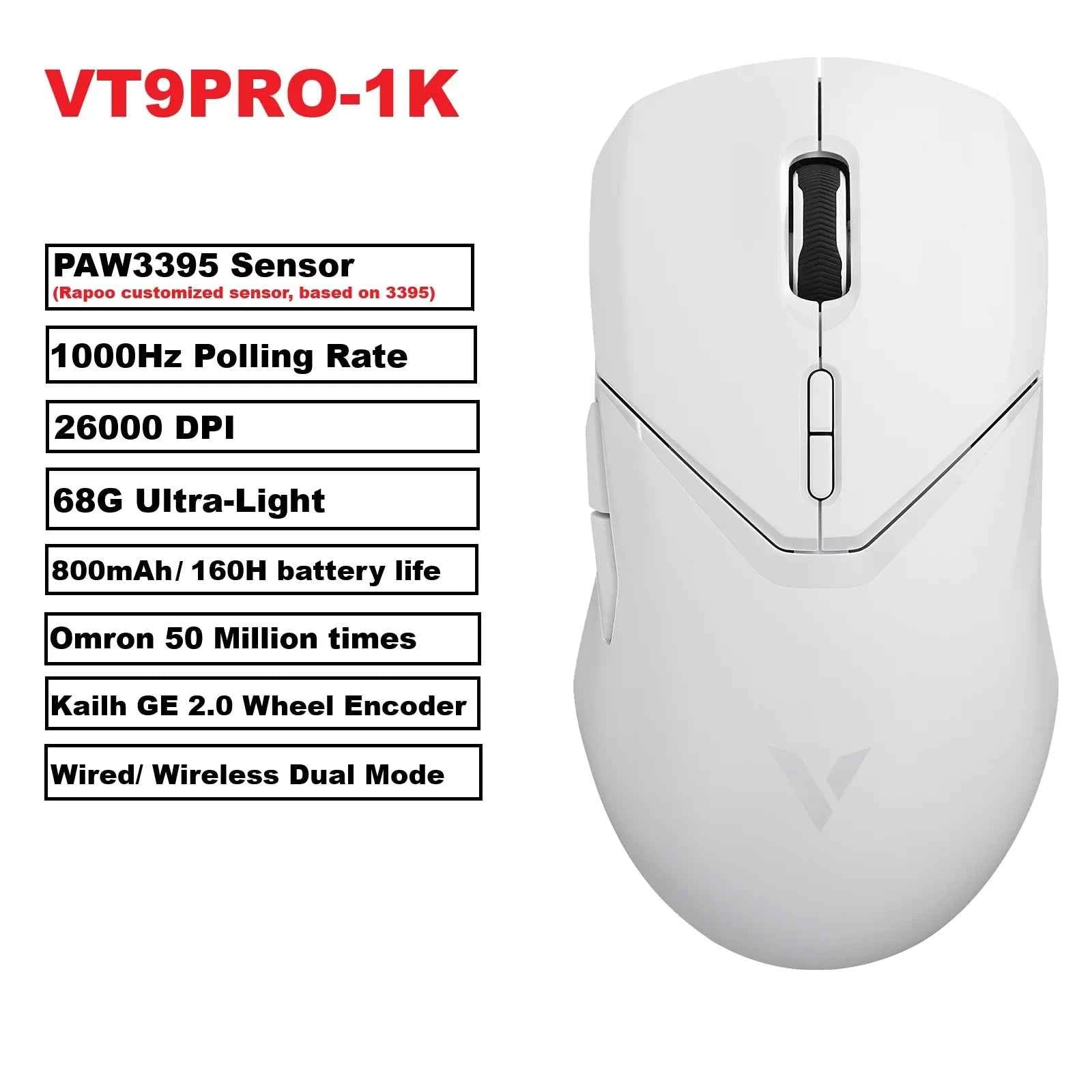 RAPOO VT9PRO Wireless Gaming Mouse