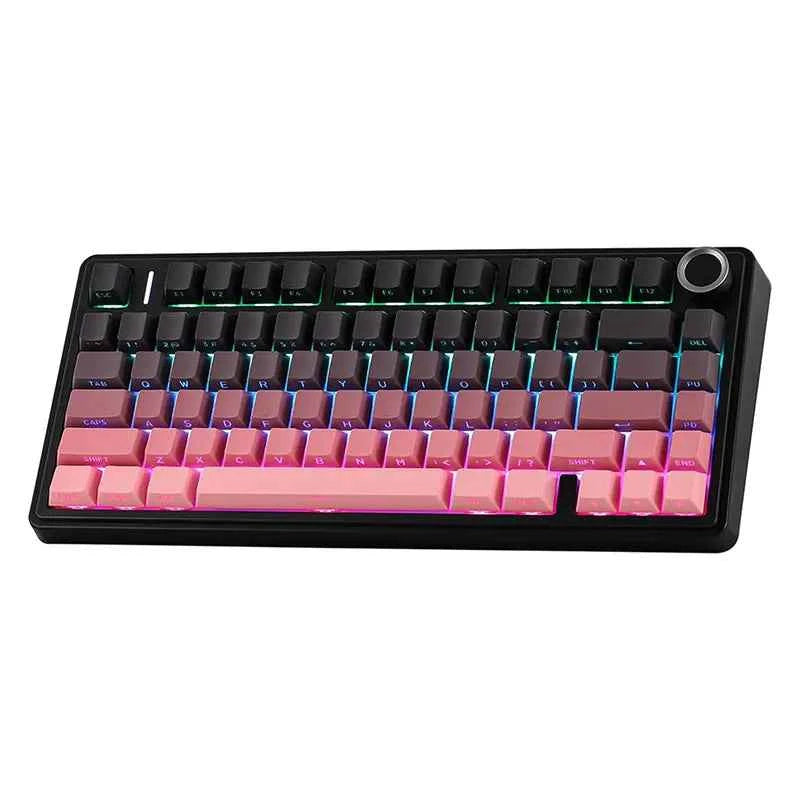 AULA F75 Game Mechanical Keyboard RGB Light 2.4G /BT5.0/Wired Tri-Mode Gasket Structure 75% Customized Gradient Grey Keyboard