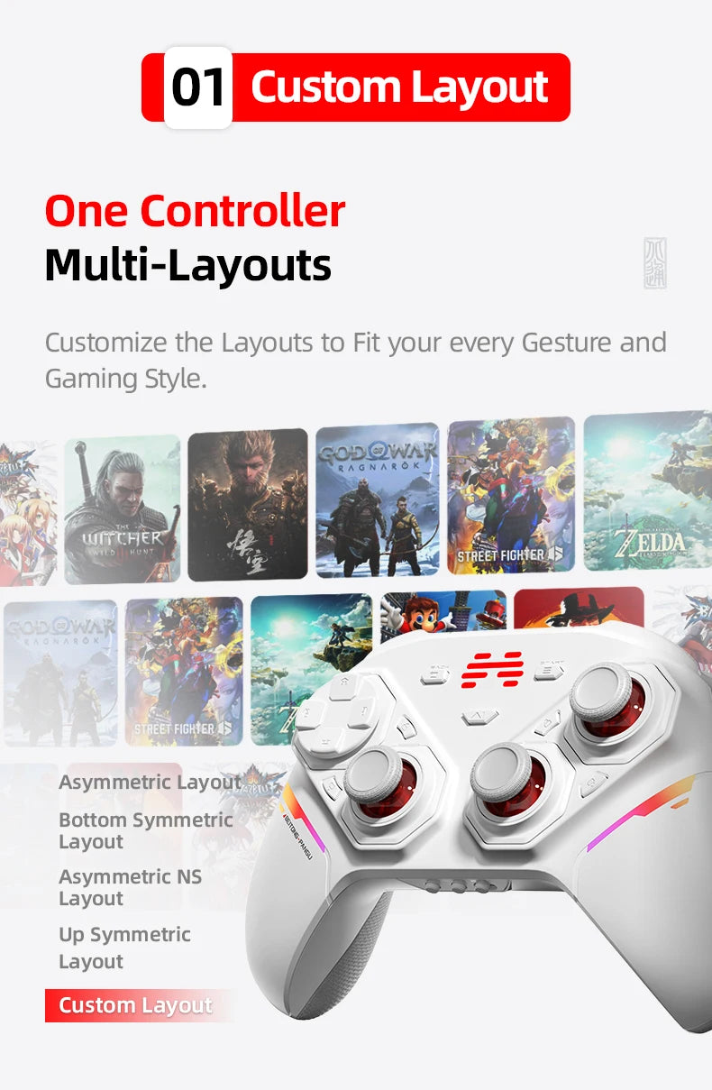BEITONG PanGu Gamepad Customizable Modular Controller Wireless Bluetooth Gaming Controller for PC/NS2/Mobile/Steam