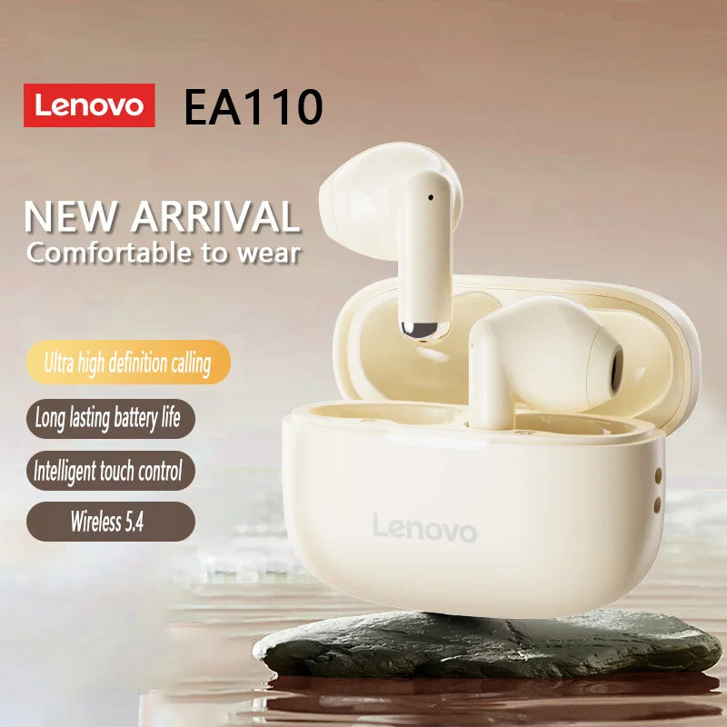 Lenovo EA110 TWS Gaming Earphone ENC High-definition Calling Bluetooth Headphones Noise Reduction 200mAh HD Voice Sports Earbuds