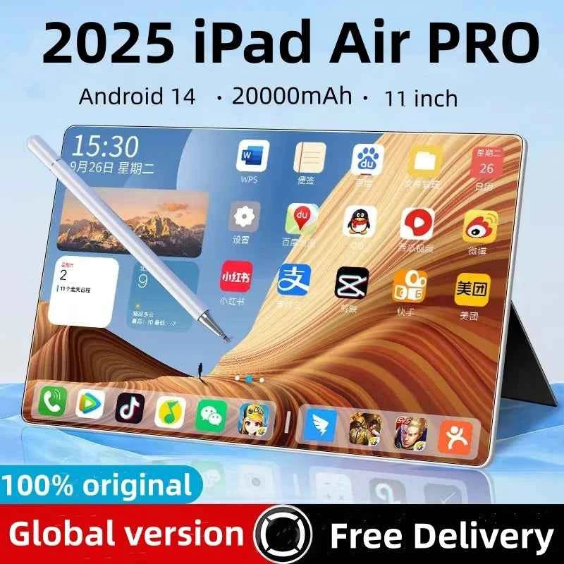 2026 Latest Global First Tablet Pad Android 15 Snapdragon8 Gen3 11 inch Soft Light Screen iPad Air PRO WiFi GPS WPS 5G PC
