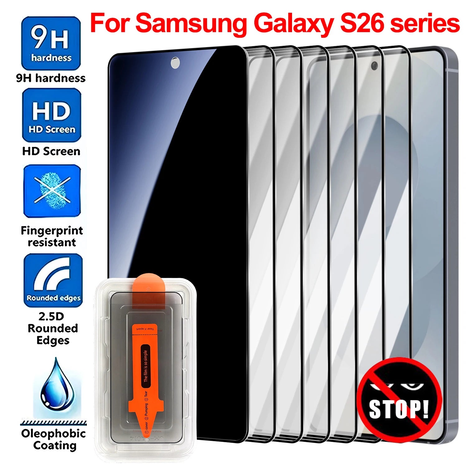 1/2/3Pack Easy Install Anti-spy Tempered Glass for Samsung Galaxy S26 Ultra Plus S 26 Anti-peep Privacy Screen Protectors Film