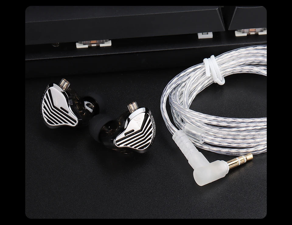 GK KUNTEN Dynamic Drive Headphones HIFI Heavy Bass Earbuds Sports Metal Headphones Detachable Headphones 2PIN KZ Zenith EDX