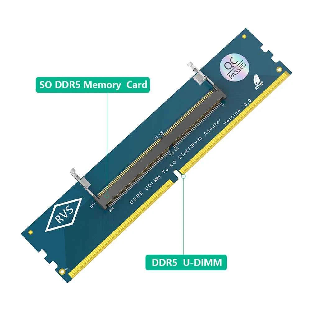 Laptop SO DDR5 RAM To Desktop DDR5 U-DIMM Adapter  Memory Card Converter  Laptop To Desktop SO-DIMM To PC DIMM Card