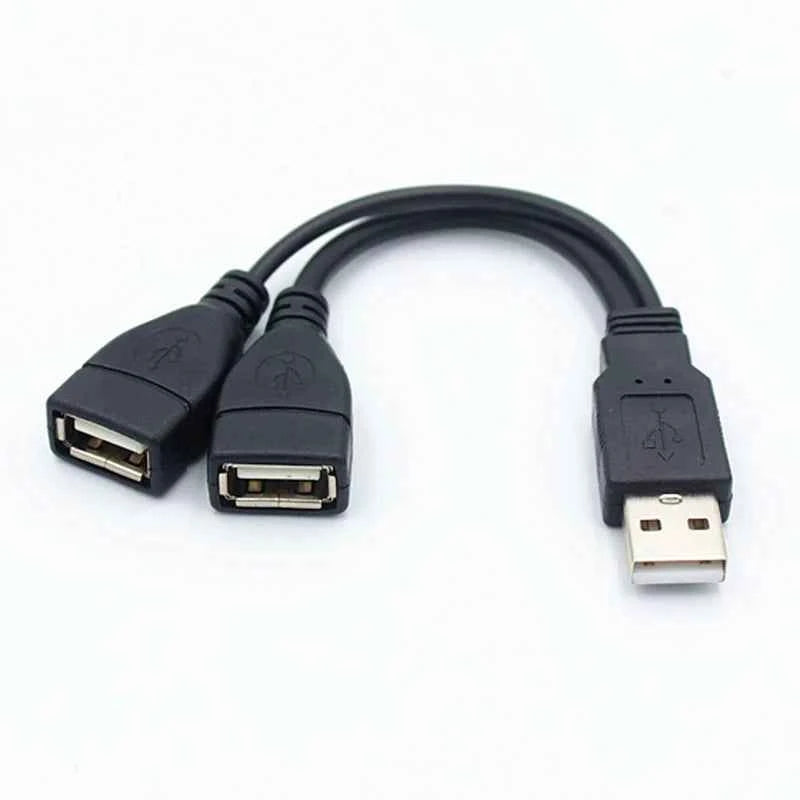 1 Male to 2 Female USB 2.0 Extension Line Data Cable Power Adapter Splitter