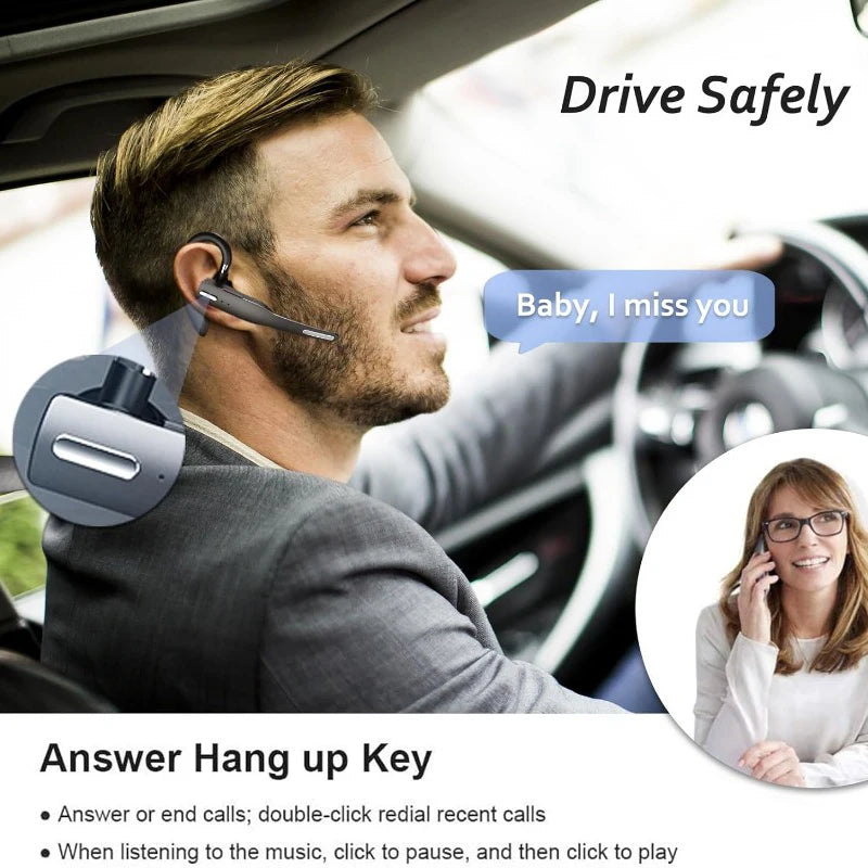 YYK525 Business Headset, Over Ear Earphones with Mic, Bluetooth5.1 Over Ear Headset, 180° RotatingHD Call Quality And Microphone