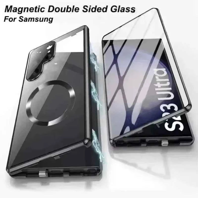 360 ° Full Protection Metal Magnetic Case For Magsafe Samsung Galaxy S26 S25 S24 S23 S22 Ultra Plus Double Sided Snap Lock Cover