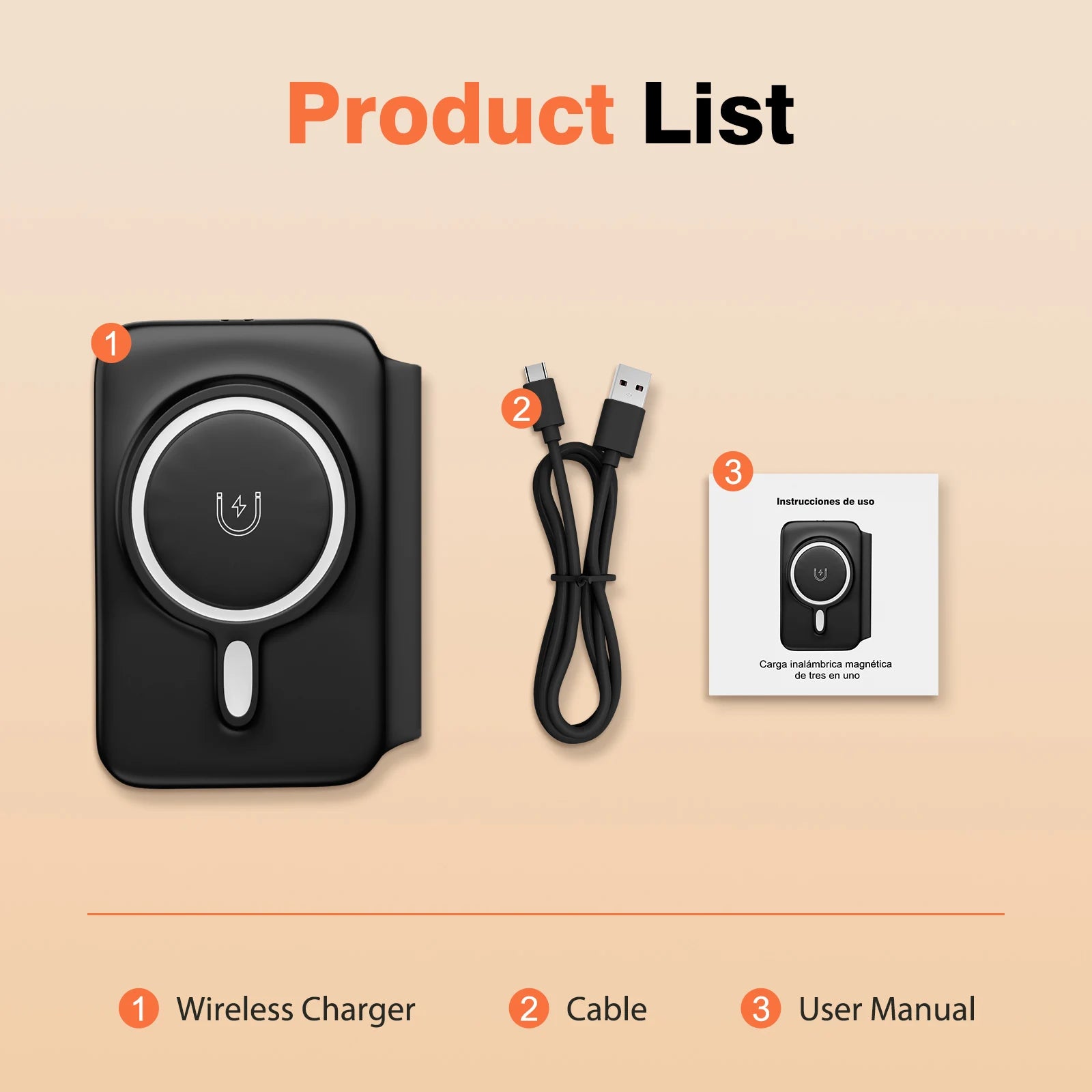 15W Wireless Chargers Magnetic 3 in 1 Foldable Stand Pad Dock Fast Charg Travel iPhone17 16 15 14 13 Pro Max Apple Watch Airpod