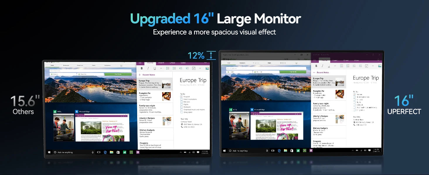 UPERFECT 2K 144Hz 450nits Portable Gaming Monitor 16