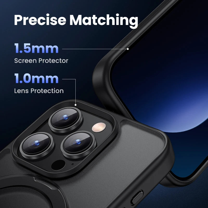 Magnetic Stand Case for iPhone 15 Pro Max Shockproof Cover for iPhone 15 Pro Case with Kickstand Ring