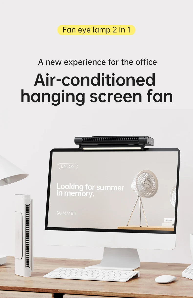 2025 Upgraded Portable Air Conditioner USB Charger Adjustable Office Computer Screen Mounted Electric Fan Desktop Tower Fan