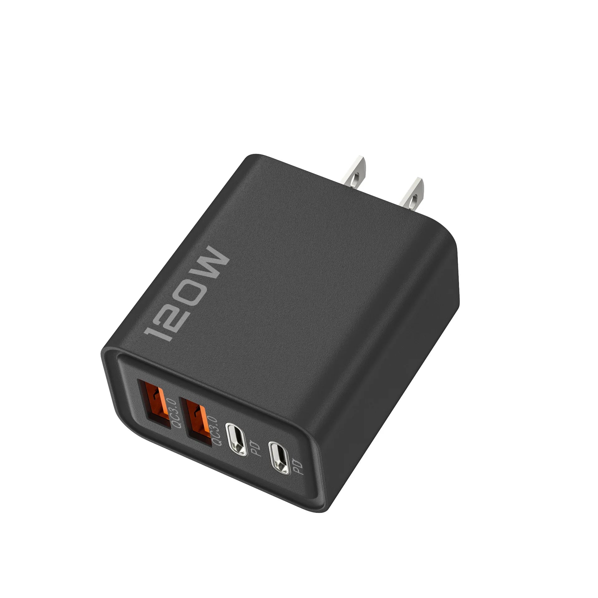 4 Port 120W USB C Fast Charger Station PD QC3.0 Wall Adapter Data Cable For iPhone Samsung Xiaomi Huawei EU US UK Plug Travel