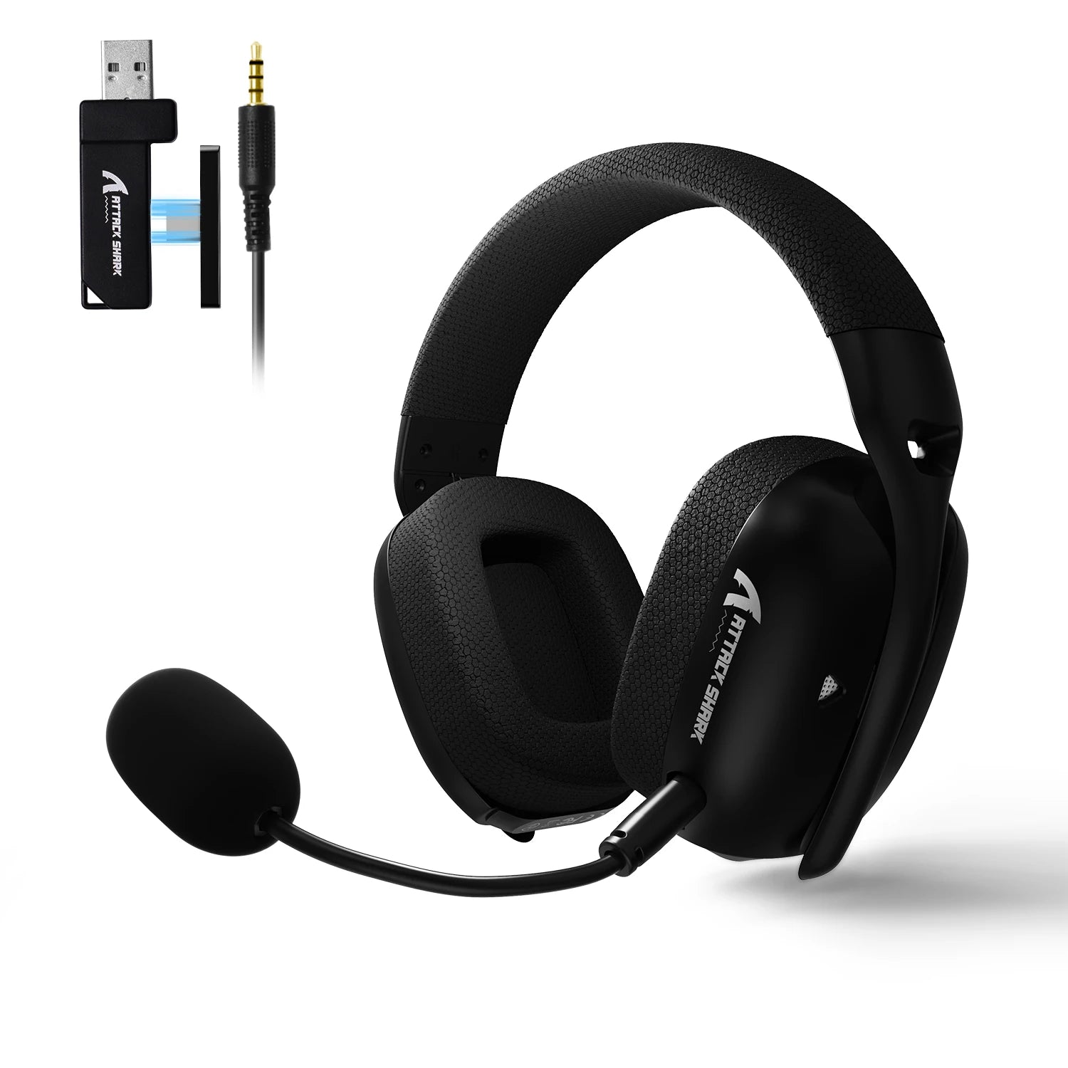 Attack Shark L80Pro Gaming Headphones 2.4G Bluetooth Connection Mode,Dual-microphone Design,Ultra-light Body,Soft Ear Cups