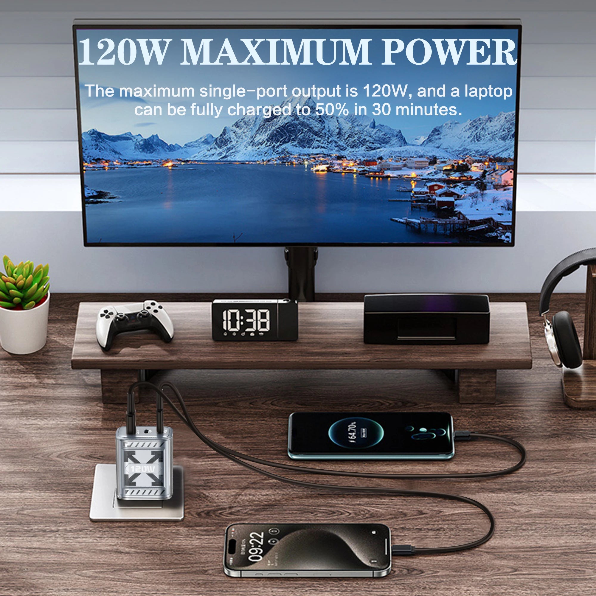 Multi Ports 120W Type C USB Fast Charging Charger Mobile Phone Adapter For iPhone Samsung Huawei Xiaomi PD Quick Charge Charger