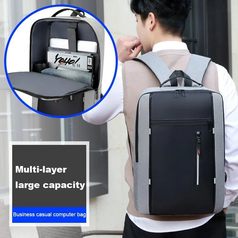 Man Travel Backpack Laptop Backpack with Charging Port Oxford Cloth Backpack Casual Daypacks Large Capacity Backpack