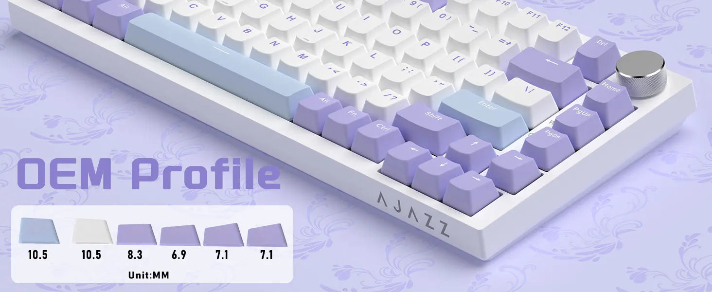 A.JAZZ AK820 Hot Swappable Mechanical Keyboard,75% TKL RGB Backlit Wired Gaming Keyboard with Knob Control,Poron Foam