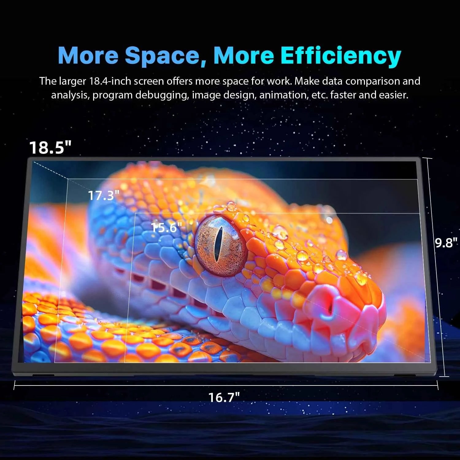 UPERFECT 18 Inch Large Gaming Monitor 4K PC Display 3840*2160  HDMI USB C With HDR FreeSync External Screen For Laptop Switch